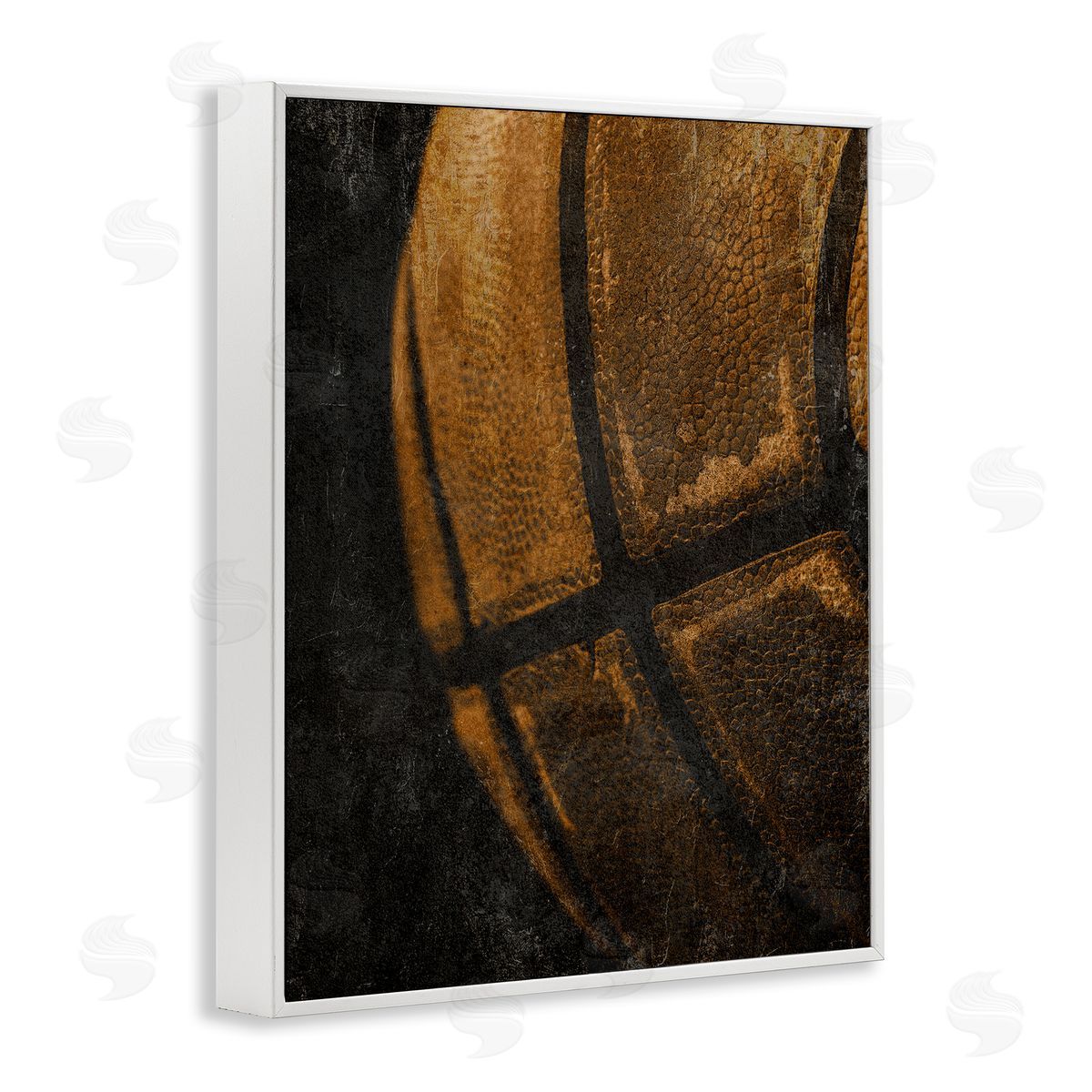 Vintage Basketball Close Up White Frame Print Wall Art, Home Decor by Kim Allen