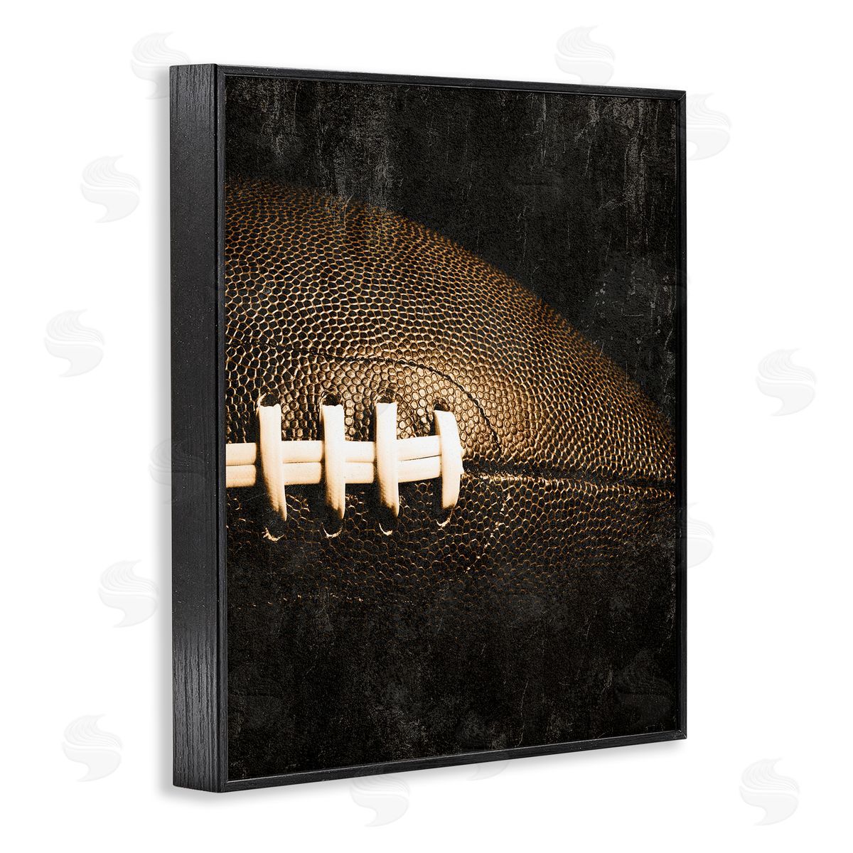Rustic Football Close Up Black Frame Print Wall Art, Home Decor by Kim Allen