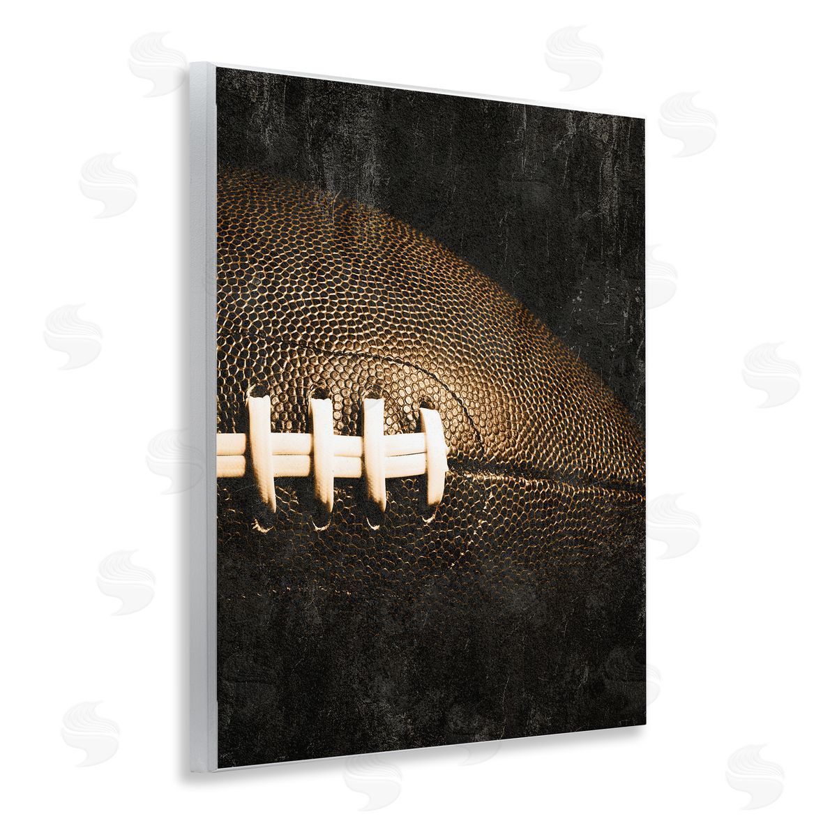 Rustic Football Close Up Wood Plaque Wall Art, Home Decor by Kim Allen