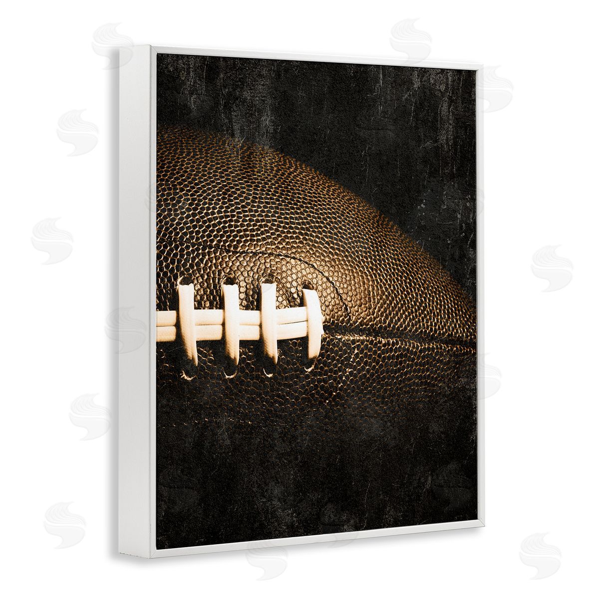 Rustic Football Close Up White Frame Print Wall Art, Home Decor by Kim Allen
