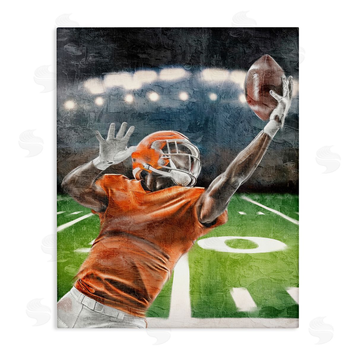 Athlete Catching Football Canvas Wall Art, Home Decor by Kim Allen