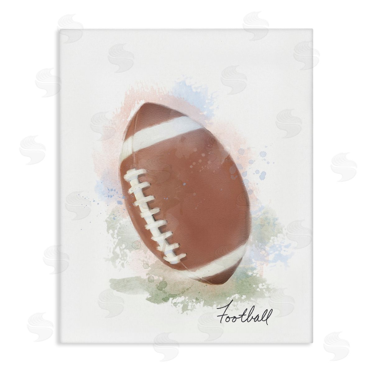 Soft Pastel Football Canvas Wall Art, Home Decor by Matthew Piotrowicz