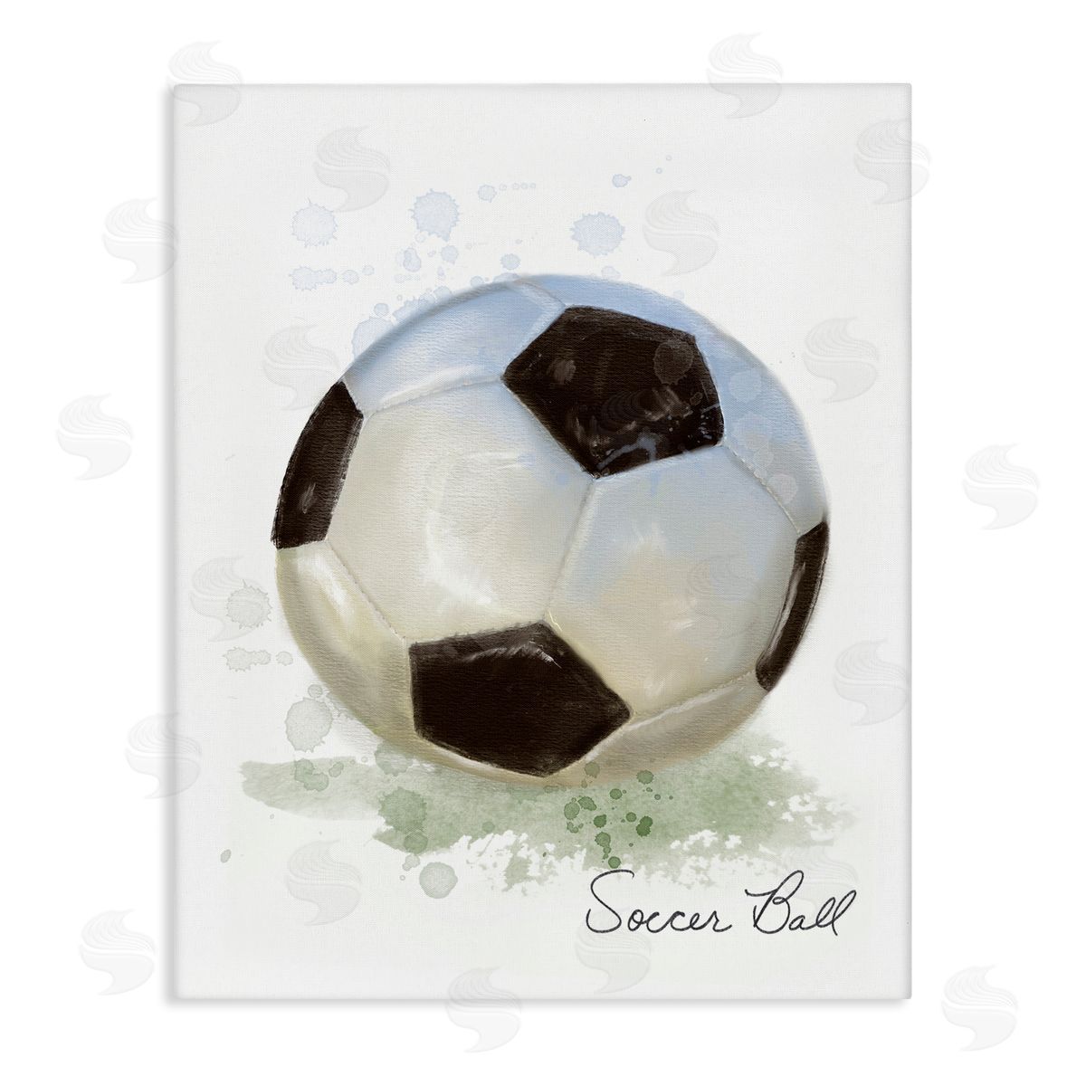 Soft Pastel Soccer Ball Canvas Wall Art, Home Decor by Matthew Piotrowicz