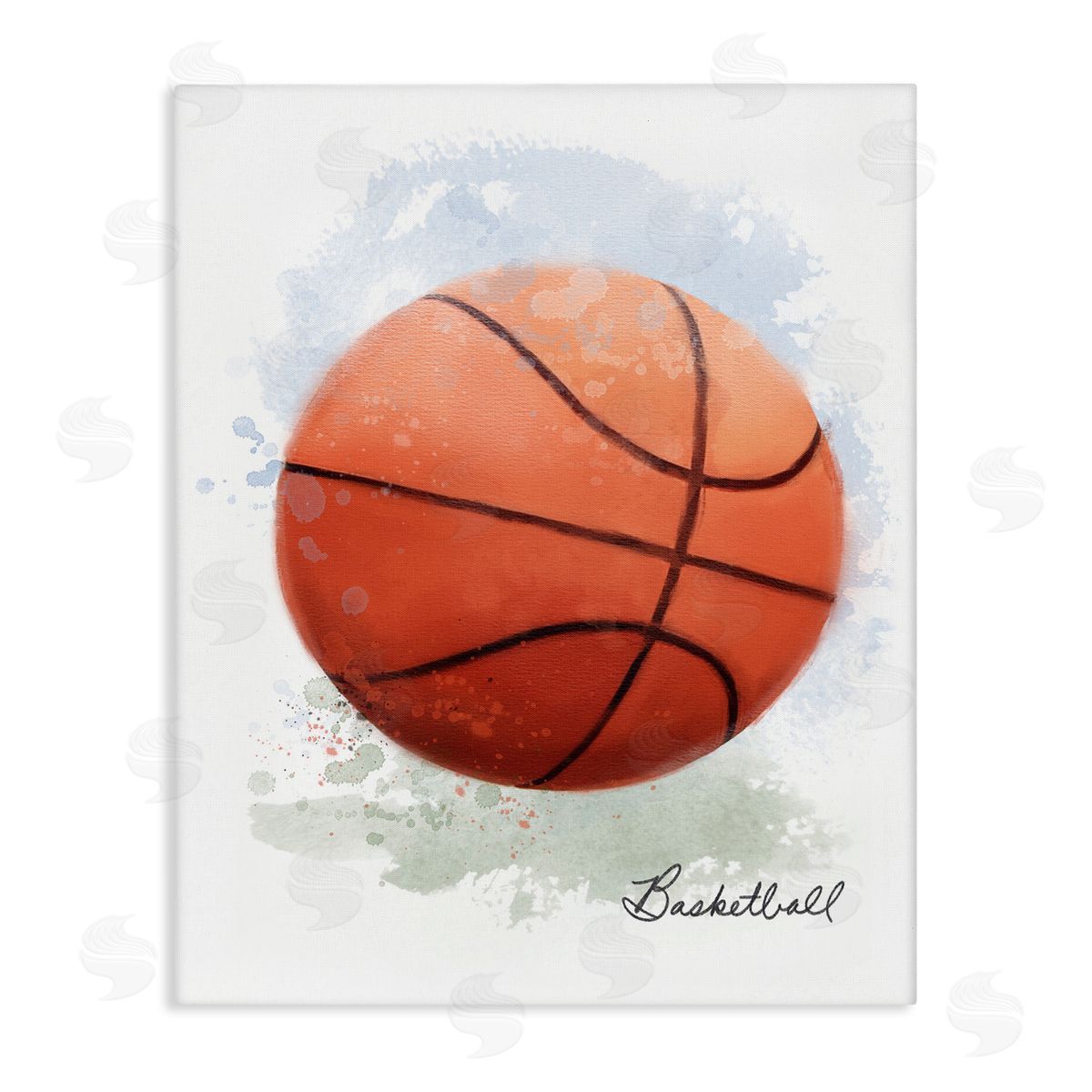 Soft Pastel Basketball Canvas Wall Art, Home Decor by Matthew Piotrowicz