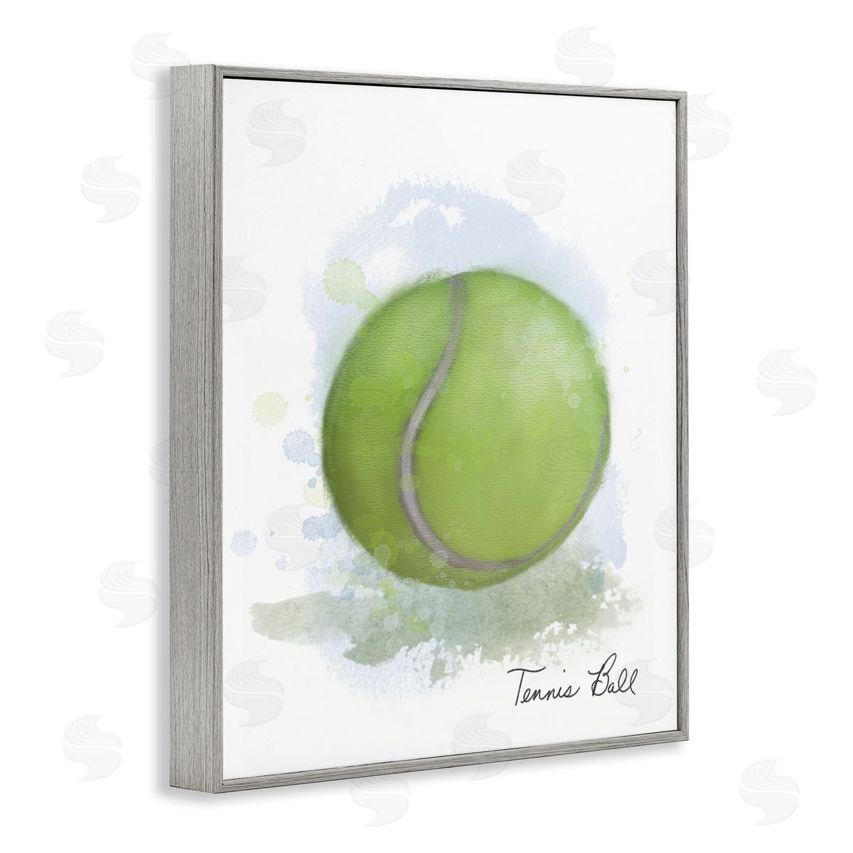 Soft Pastel Tennis Ball Grey Frame Print Wall Art, Home Decor by Matthew Piotrowicz