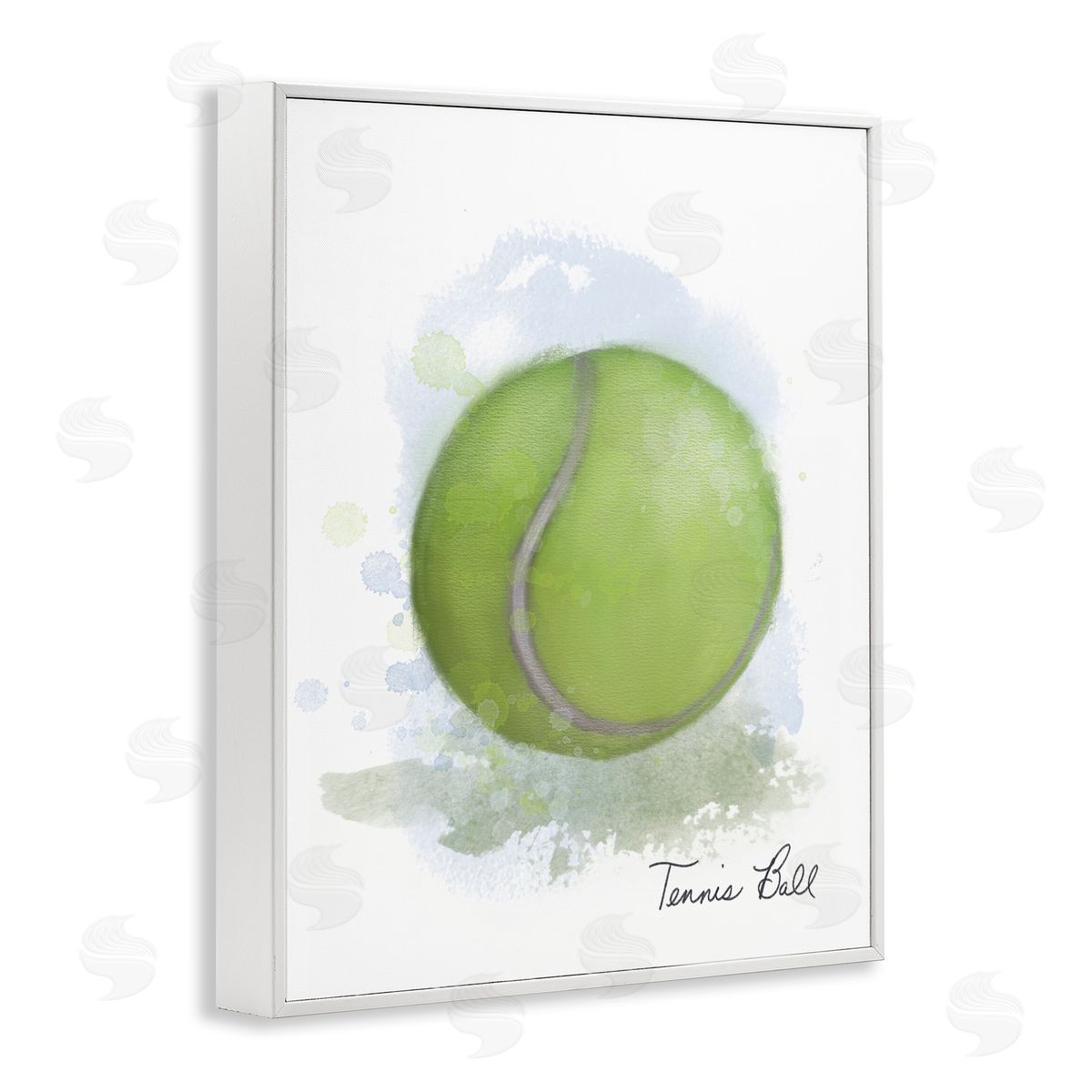 Soft Pastel Tennis Ball White Frame Print Wall Art, Home Decor by Matthew Piotrowicz