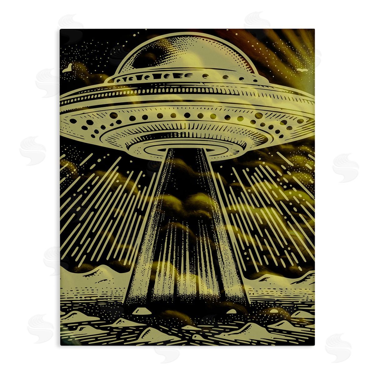 Mysterious Alien UFO Canvas Wall Art, Home Decor by Jesse Keith