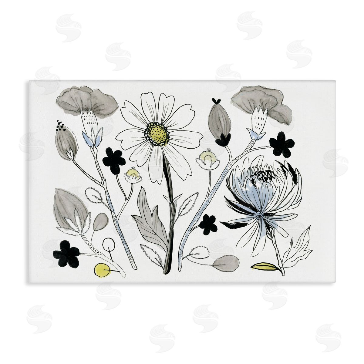 Simple Drawn Nature Sprigs Canvas Wall Art, Home Decor by Ashley Davis