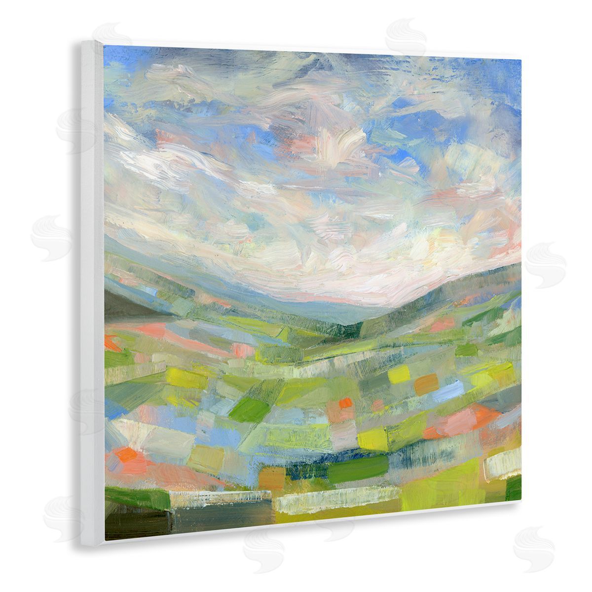 Jolly Geometric Countryside Scene Wood Plaque Wall Art, Home Decor by Ashley Davis