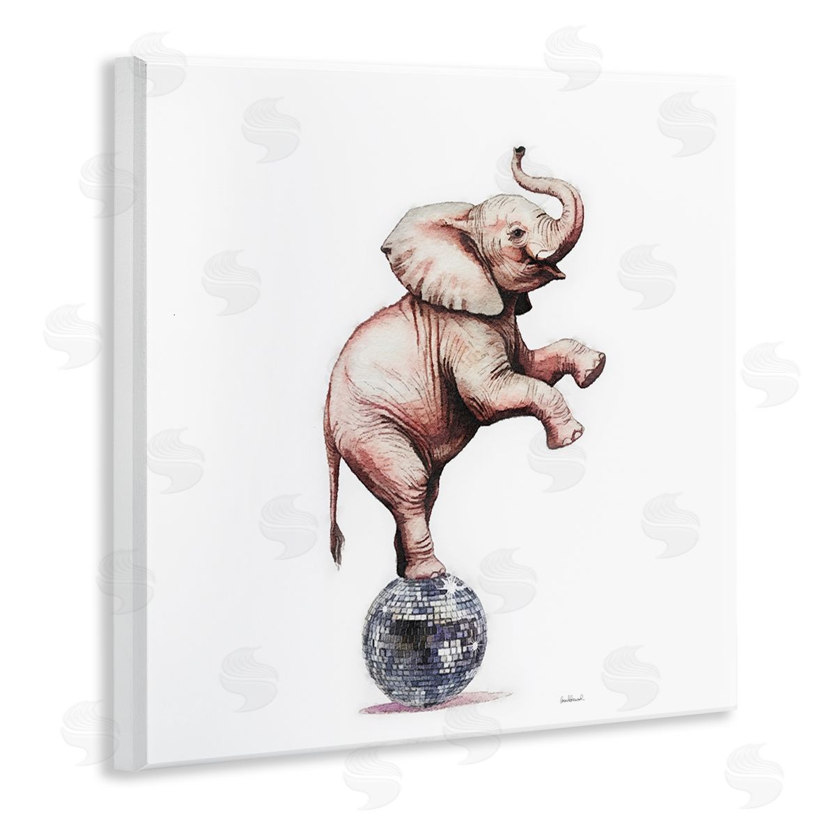 Elephant on Disco Ball Wood Plaque Wall Art, Home Decor by Amanda Greenwood