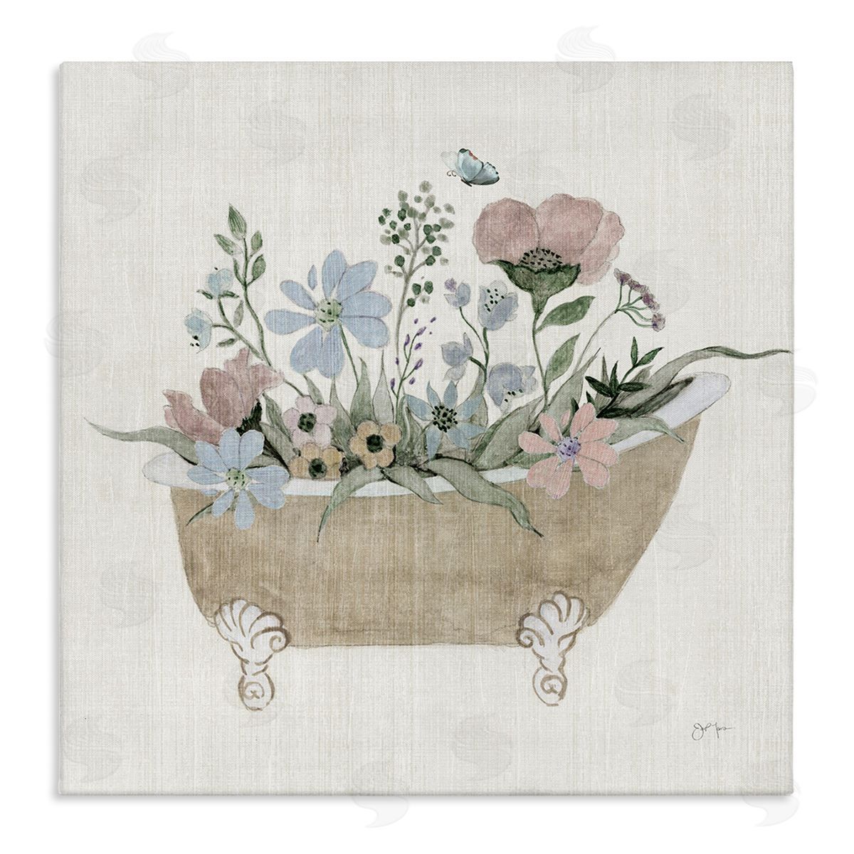 Rustic Botanicals in Tub Canvas Wall Art, Home Decor by Janet Tava