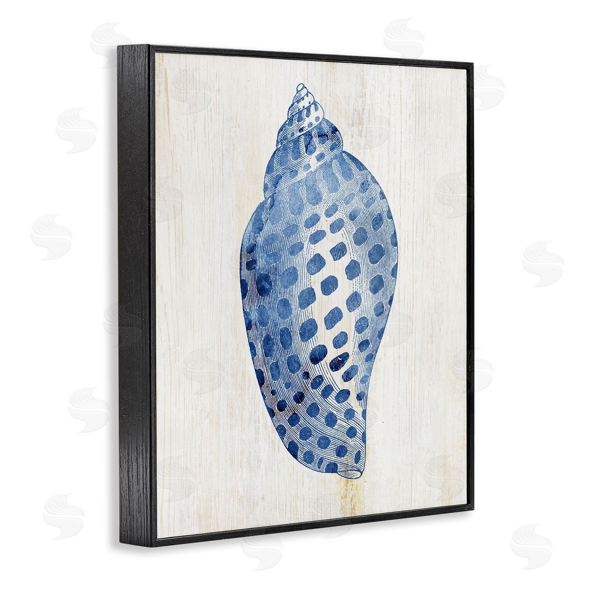 Spotted Blue Cowrie Shell Black Frame Print Wall Art, Home Decor by Susan Arnot