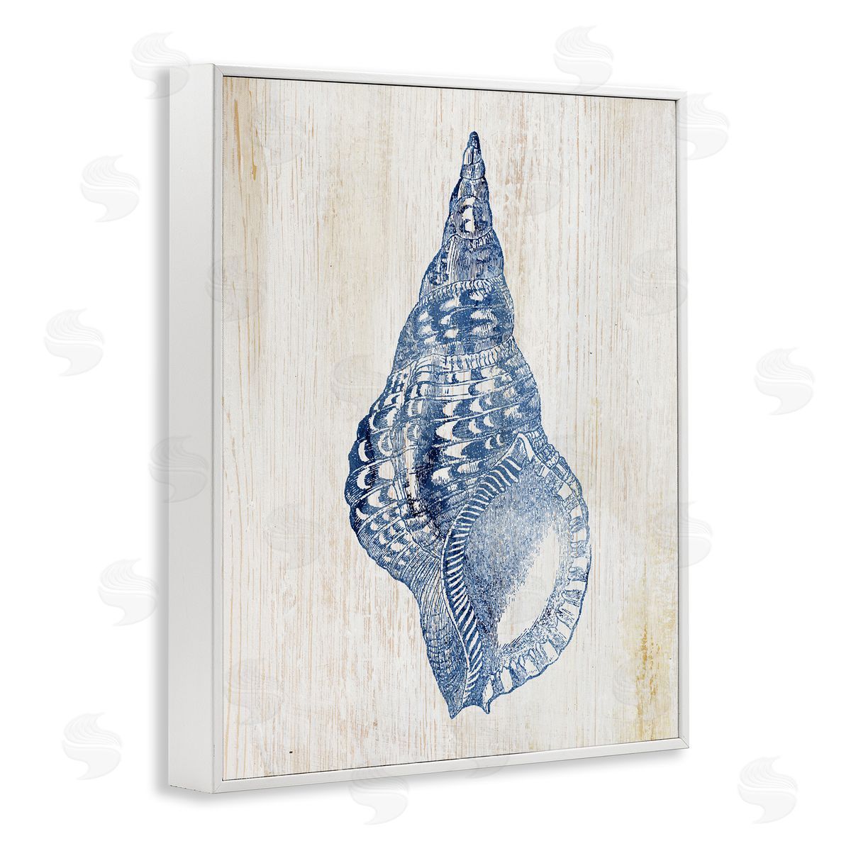 Tranquil Blue Shell White Frame Print Wall Art, Home Decor by Susan Arnot