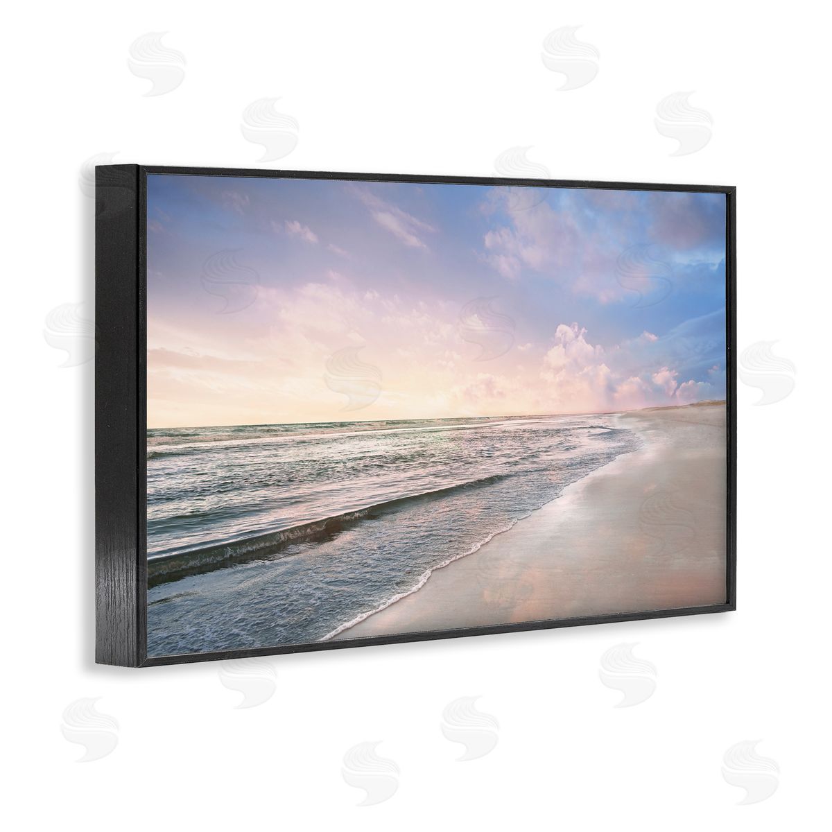 Receding Beach Shore Black Frame Print Wall Art, Home Decor by Natalie Carpentieri