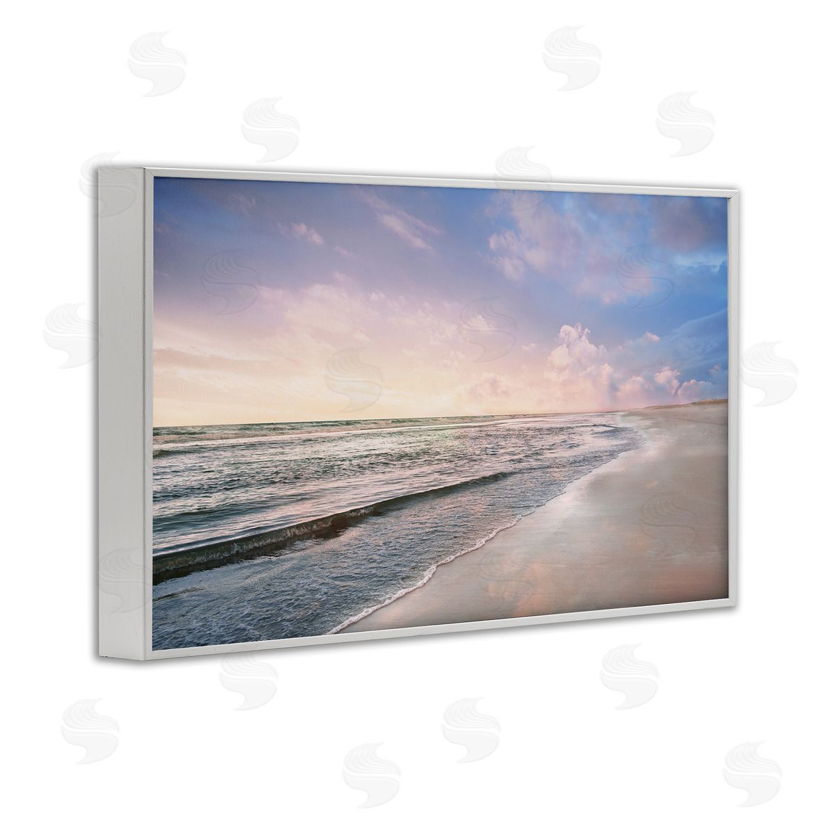 Receding Beach Shore White Frame Print Wall Art, Home Decor by Natalie Carpentieri