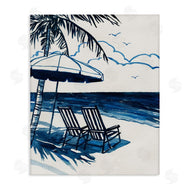 Carol Robinson | Blue Toned Tropical Beach Scene
