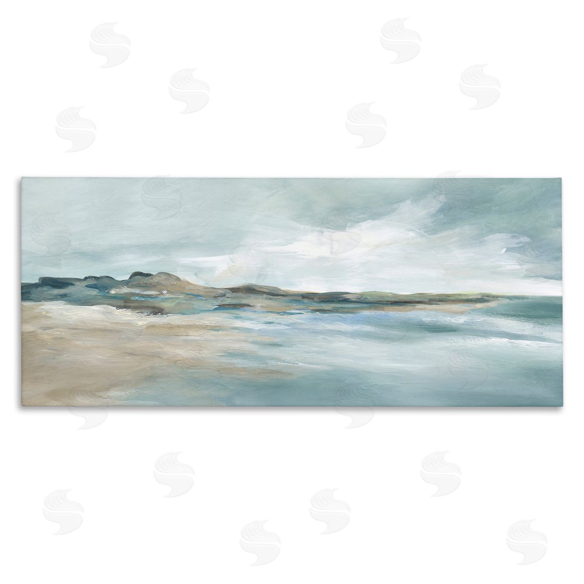 Blue Gradient Beach Scene Canvas Wall Art, Home Decor by Carol Robinson