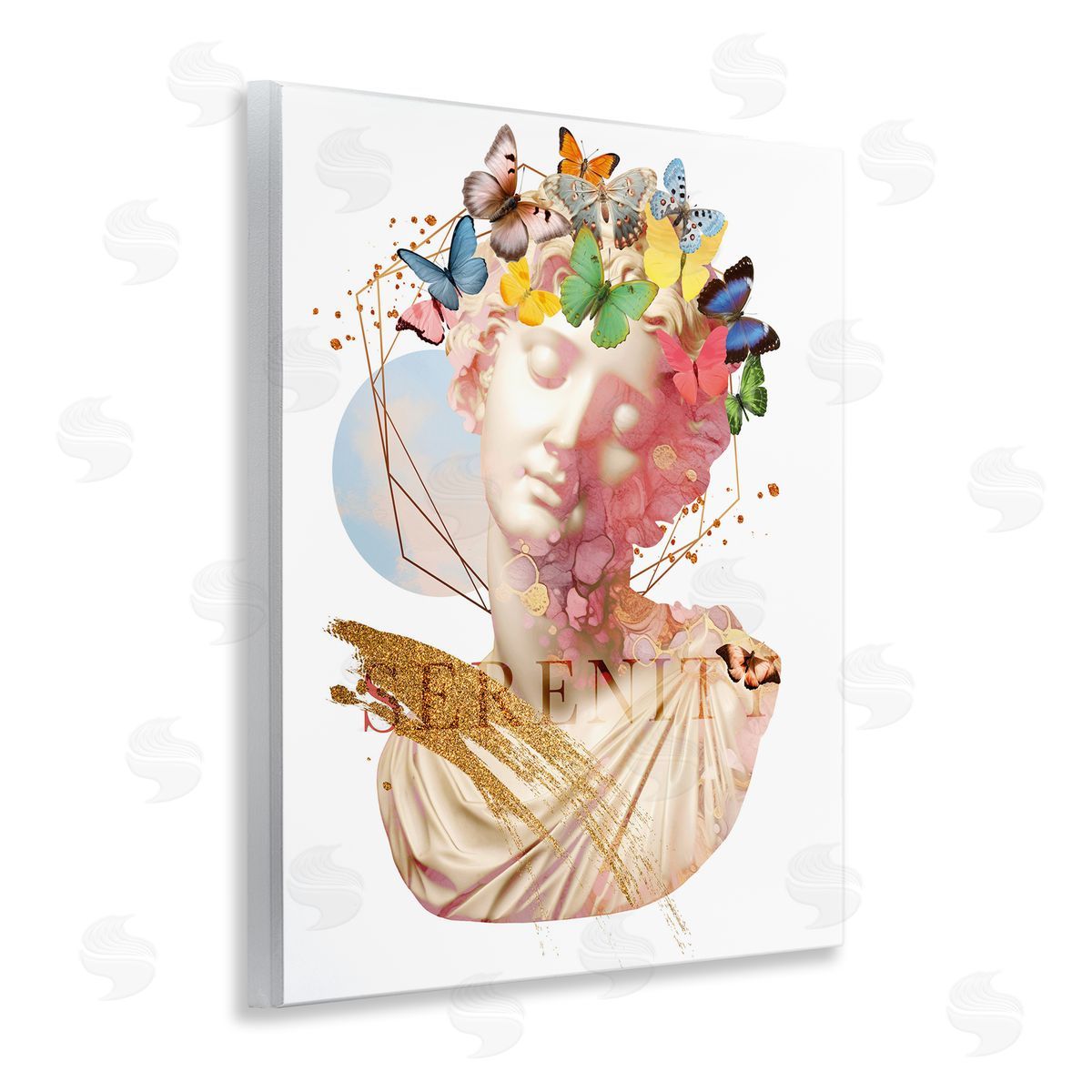 Serenity Statue Collage Wood Plaque Wall Art, Home Decor by Susan Arnot