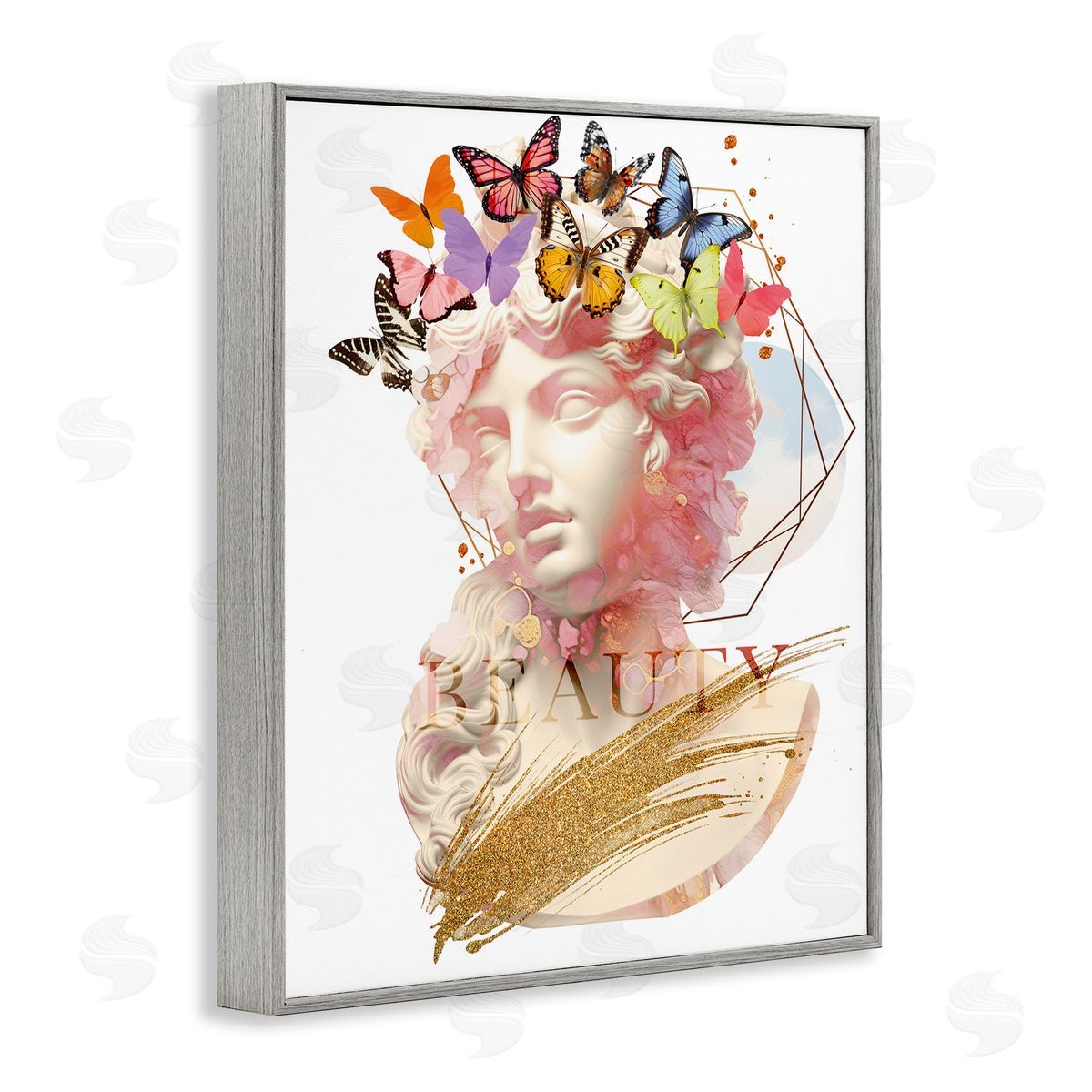 Beauty Statue Portrait Grey Frame Print Wall Art, Home Decor by Susan Arnot
