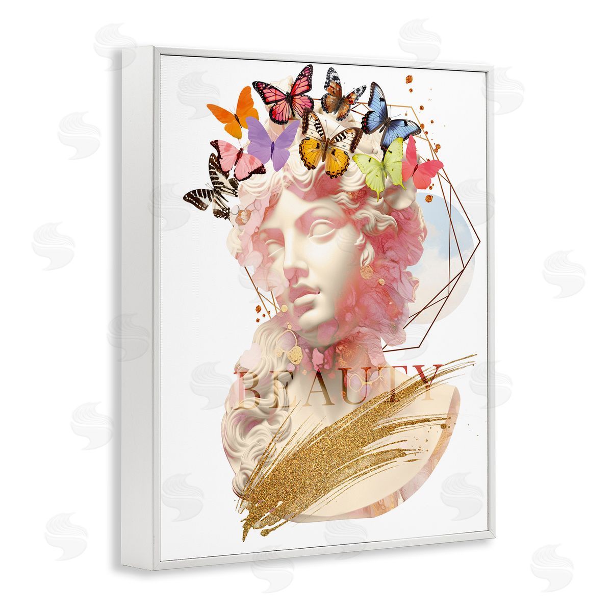 Beauty Statue Portrait White Frame Print Wall Art, Home Decor by Susan Arnot