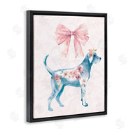 Carol Robinson | Floral Dog with Pink Ribbon