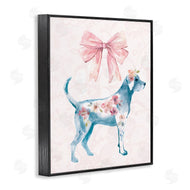 Carol Robinson | Floral Dog with Pink Ribbon