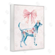 Carol Robinson | Floral Dog with Pink Ribbon