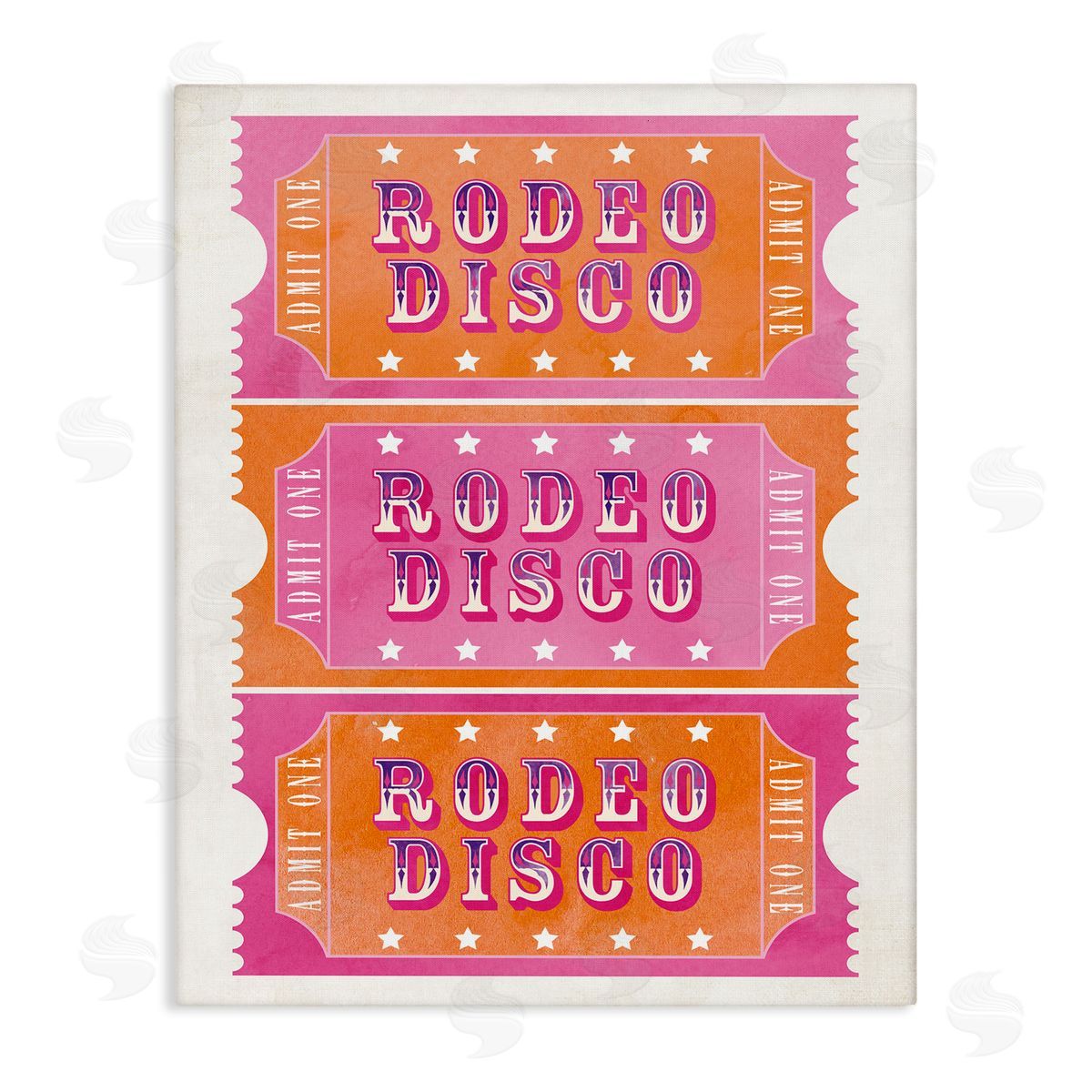 Rodeo Disco Ticket Stubs Canvas Wall Art, Home Decor by Susan Arnot