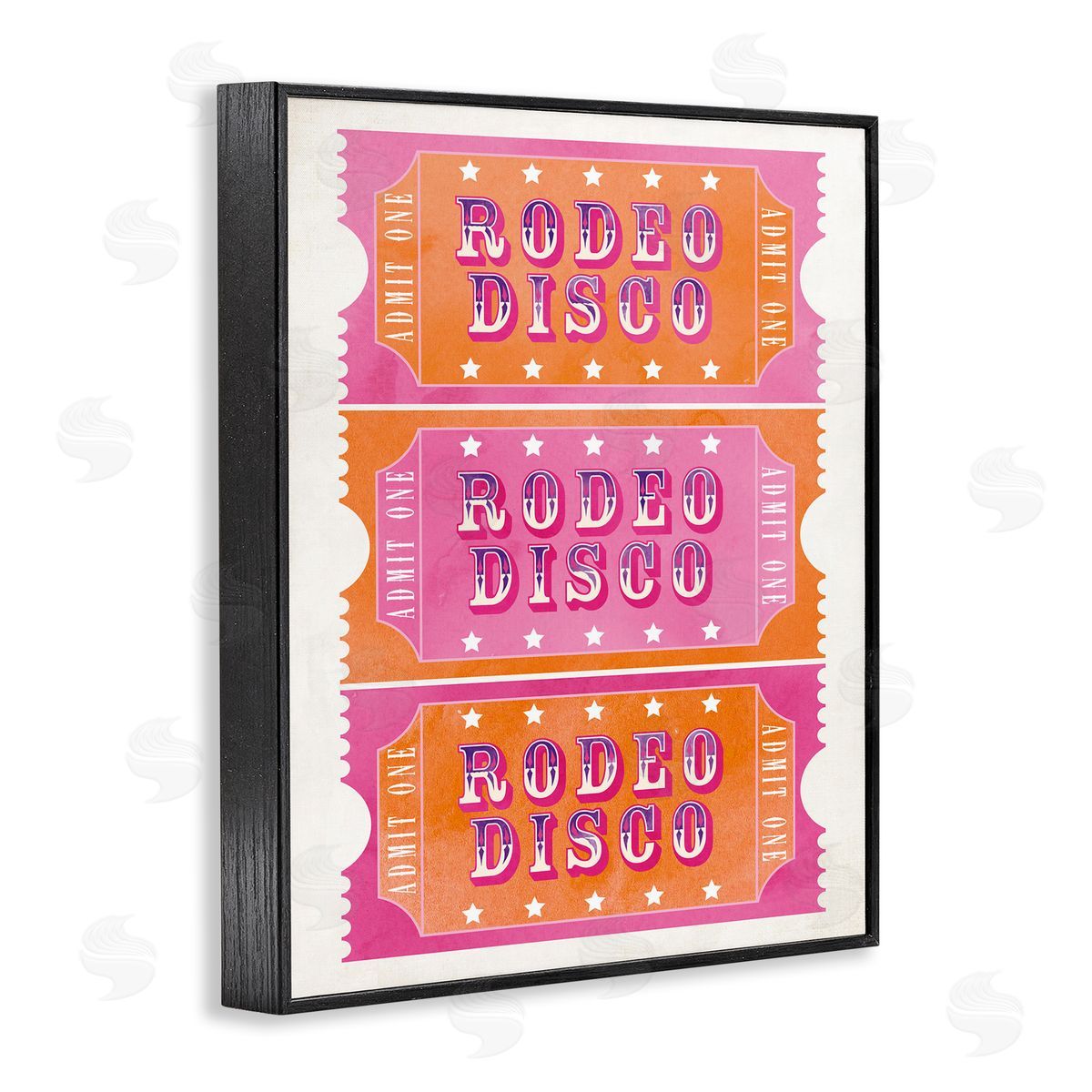 Rodeo Disco Ticket Stubs Black Frame Print Wall Art, Home Decor by Susan Arnot
