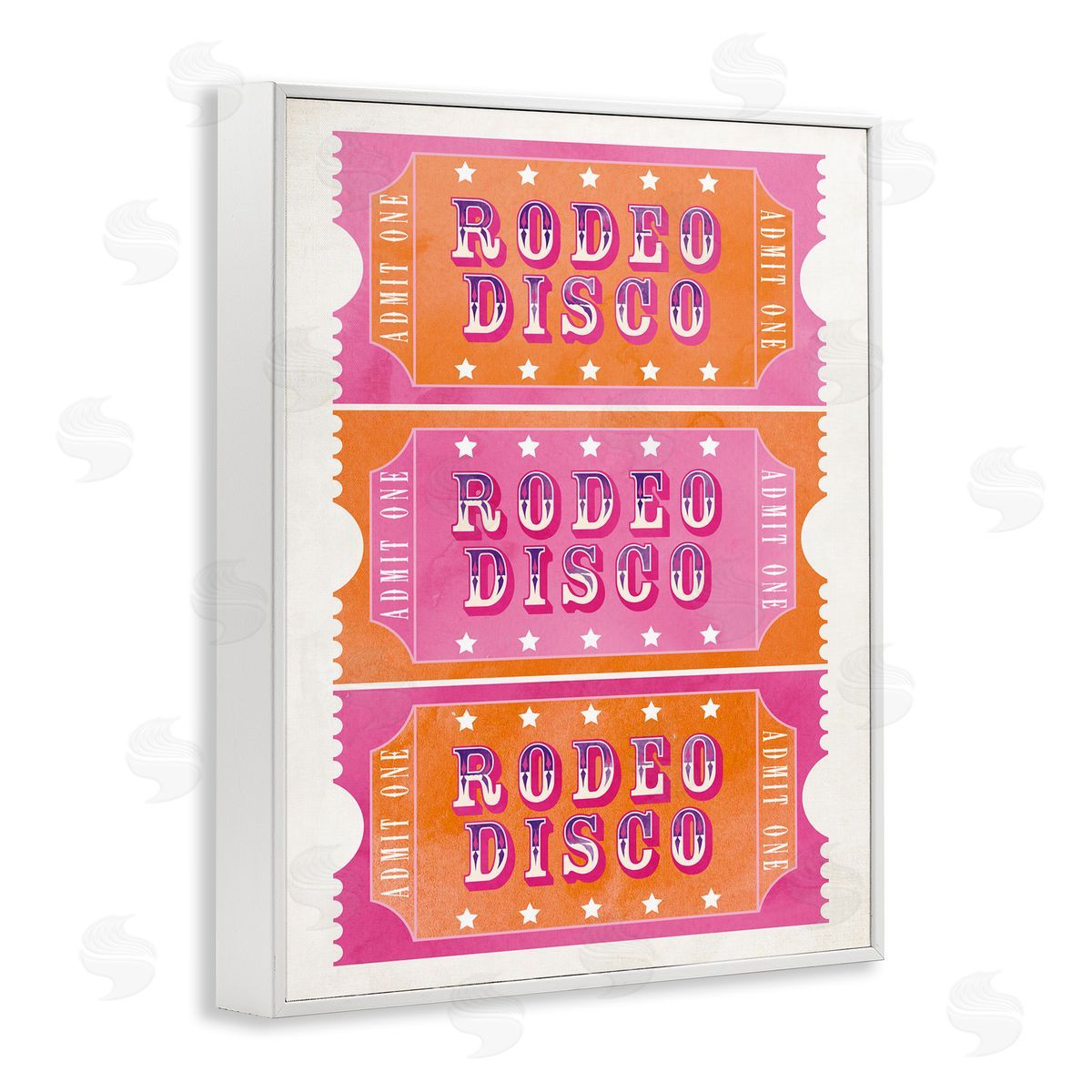 Rodeo Disco Ticket Stubs White Frame Print Wall Art, Home Decor by Susan Arnot