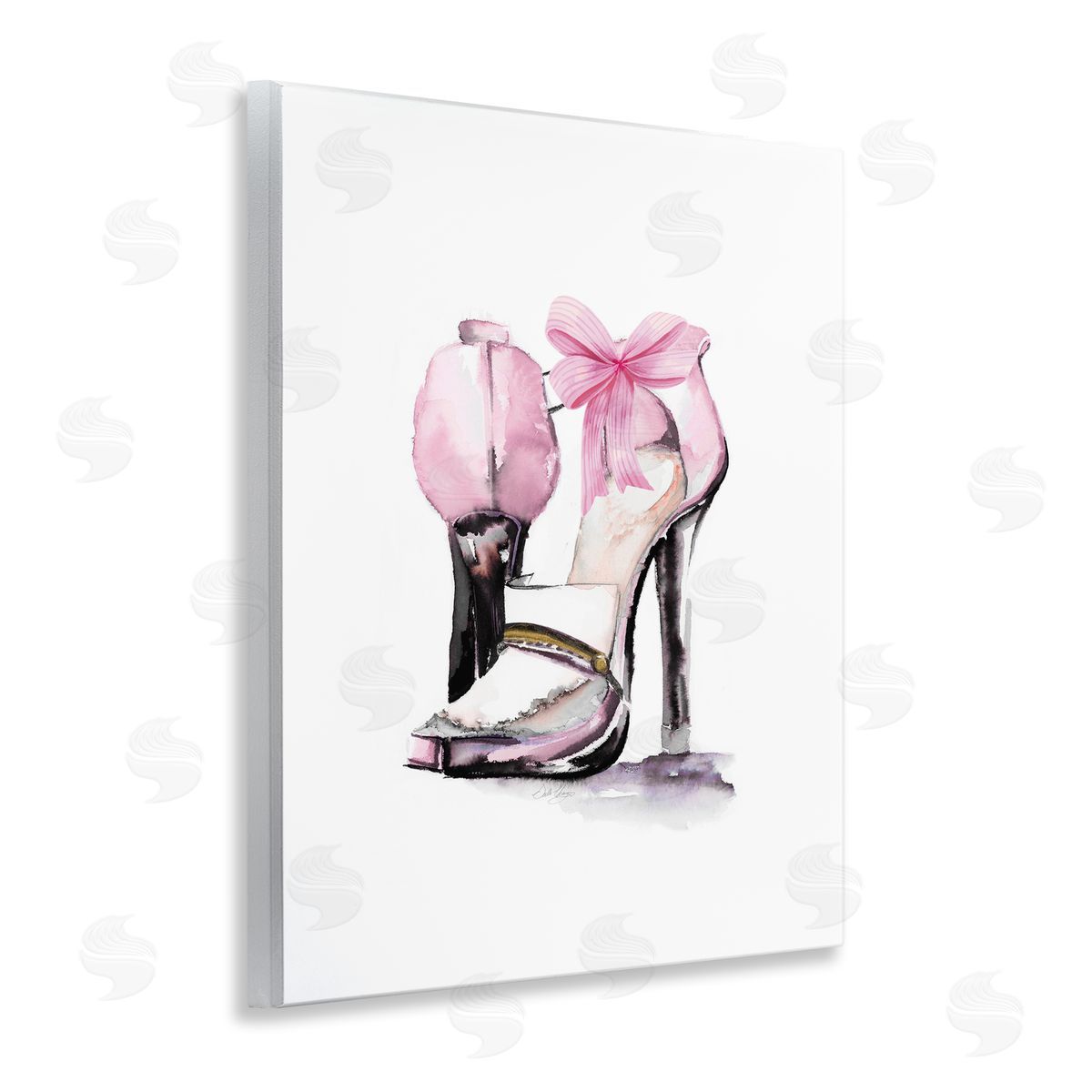 Pastel Pink Luxe Heels Wood Plaque Wall Art, Home Decor by Stella Chang