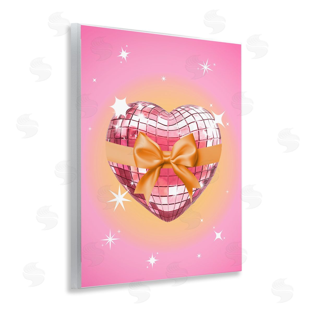 Heart Disco & Ribbon Wood Plaque Wall Art, Home Decor by Susan Arnot