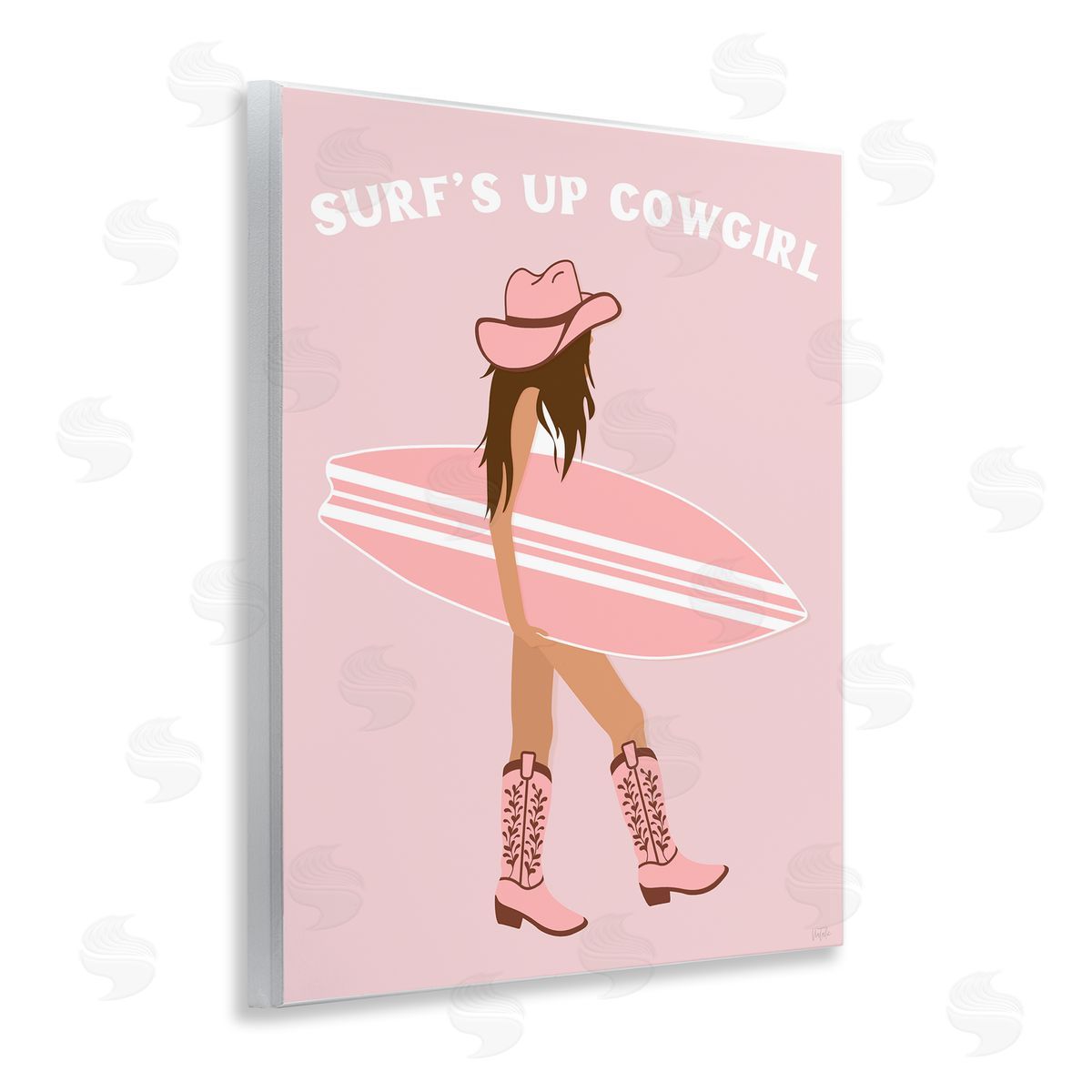 Surf's Up Cowgirl Wood Plaque Wall Art, Home Decor by Natalie Carpentieri