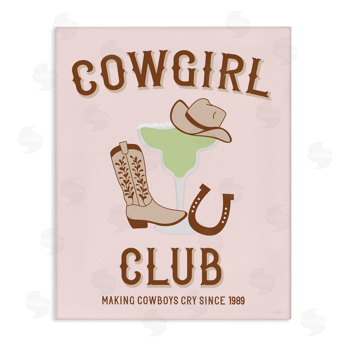 Cowgirl Club Accessories Canvas Wall Art, Home Decor by Natalie Carpentieri