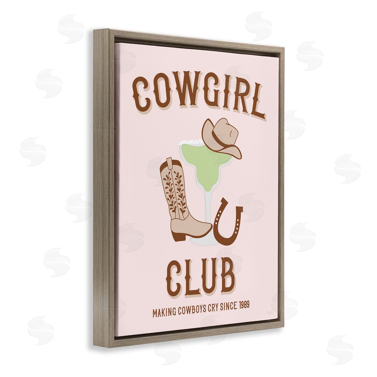 Cowgirl Club Accessories Brown Floating Frame Canvas Wall Art, Home Decor by Natalie Carpentieri