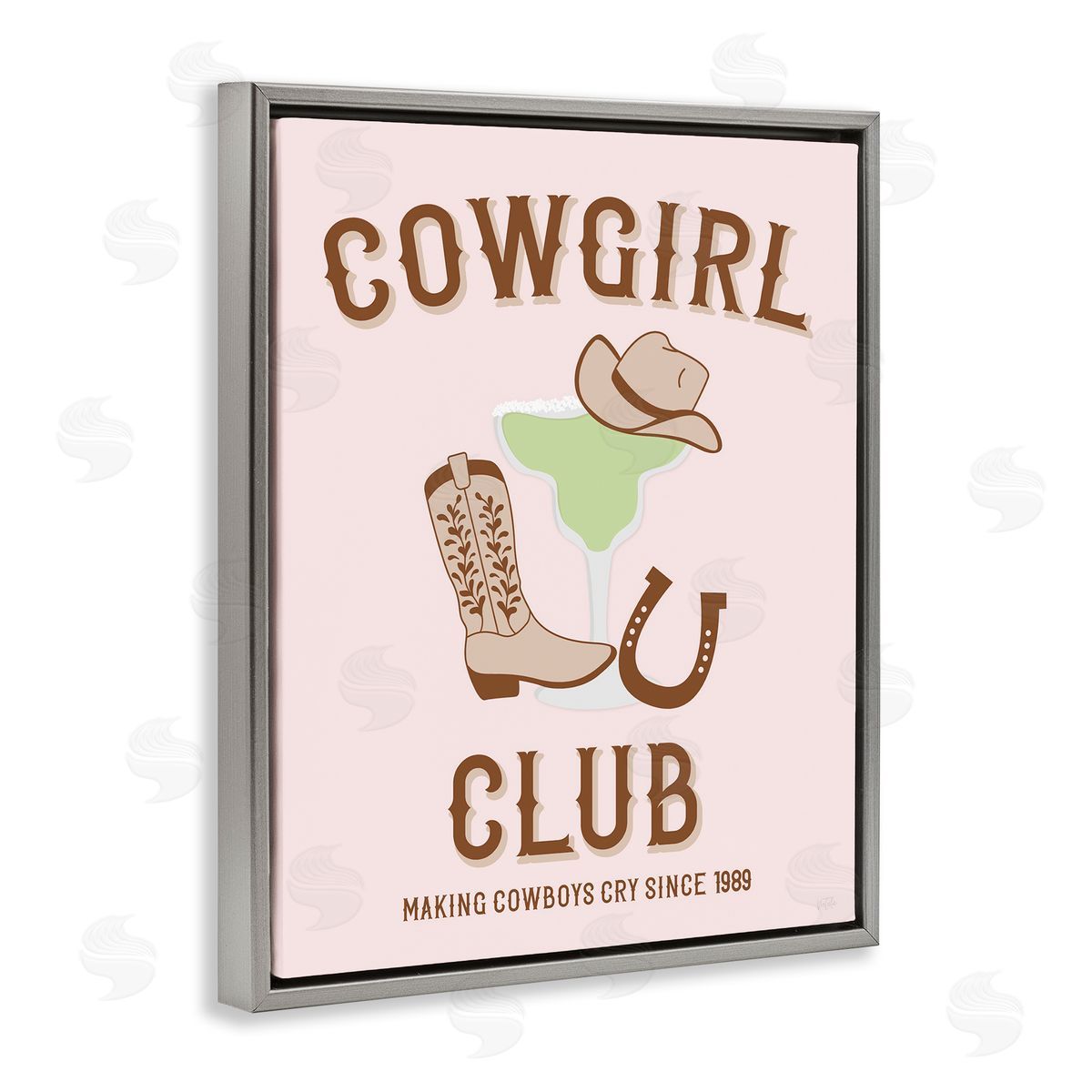 Cowgirl Club Accessories Grey Floating Frame Canvas Wall Art, Home Decor by Natalie Carpentieri