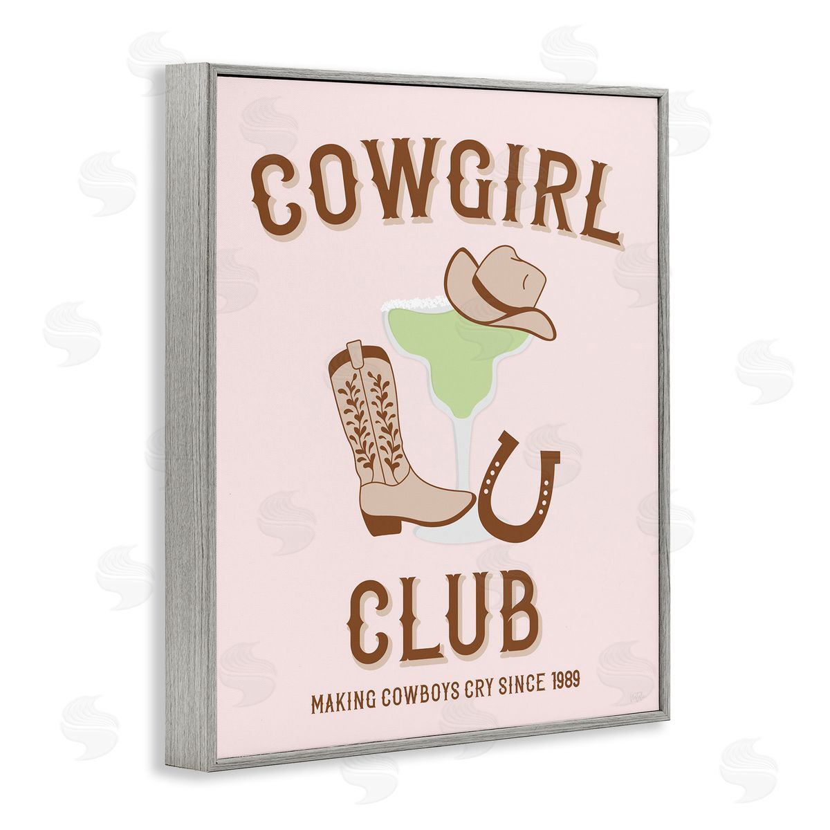 Cowgirl Club Accessories Grey Frame Print Wall Art, Home Decor by Natalie Carpentieri