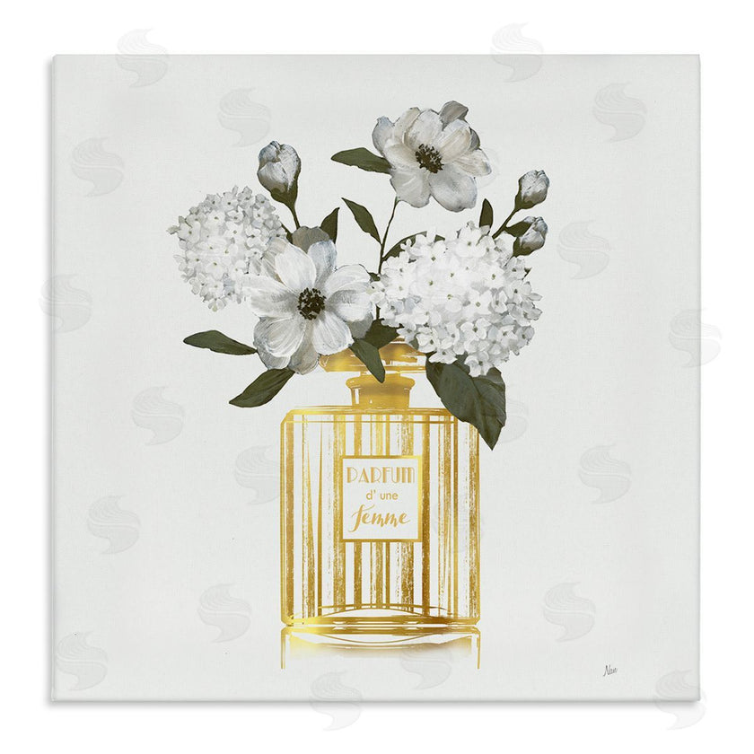 Nan | Gold Bottle with Flowers