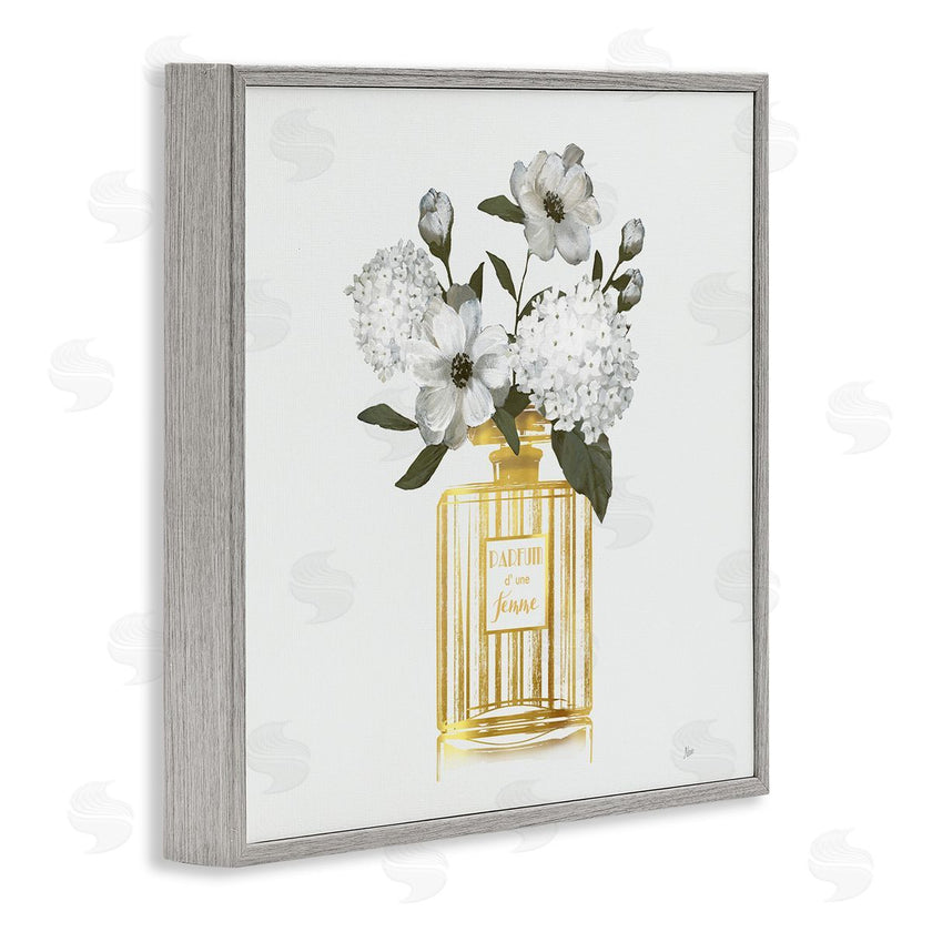 Nan | Gold Bottle with Flowers