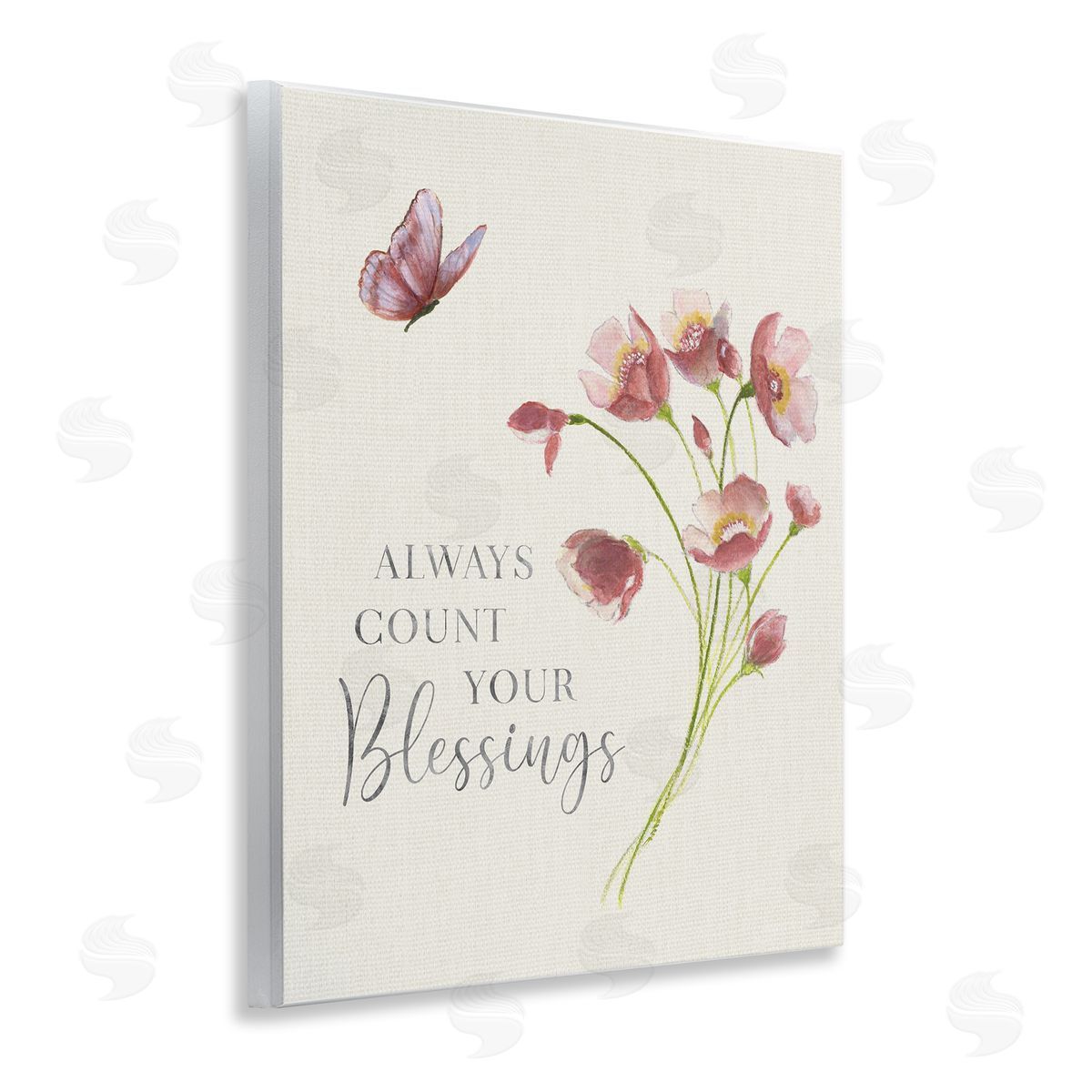 Count Your Blessings Florals Wood Plaque Wall Art, Home Decor by Janet Tava