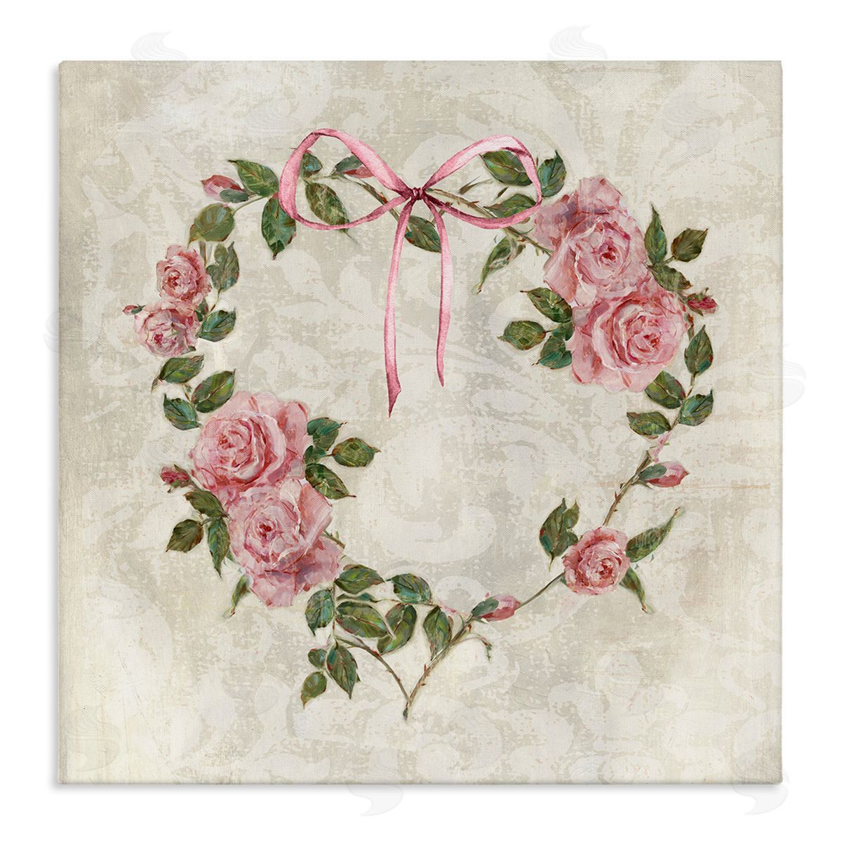 Garden Heart Wreath Canvas Wall Art, Home Decor by Sally Swatland