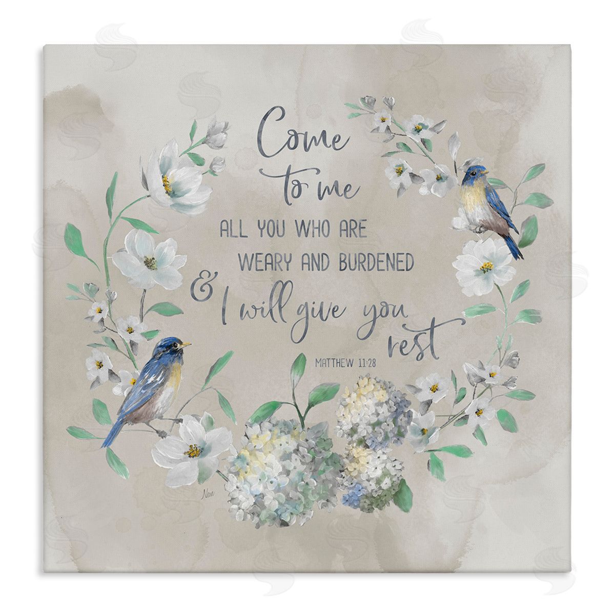 Comforting Proverb & Wreath Canvas Wall Art, Home Decor by Nan