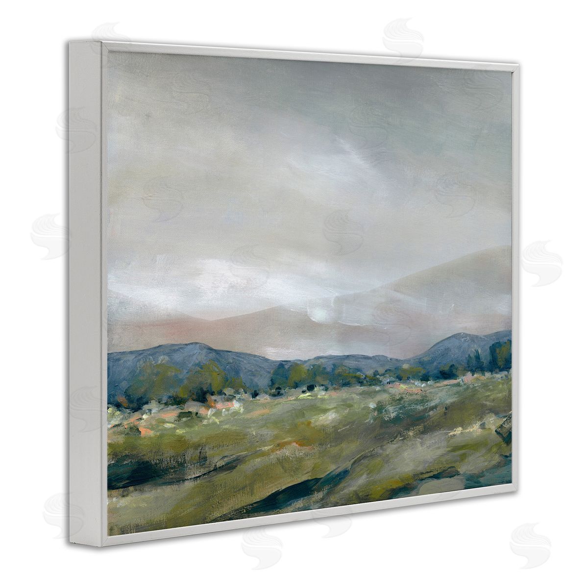 Foggy Morning Mountains White Frame Print Wall Art, Home Decor by Carol Robinson