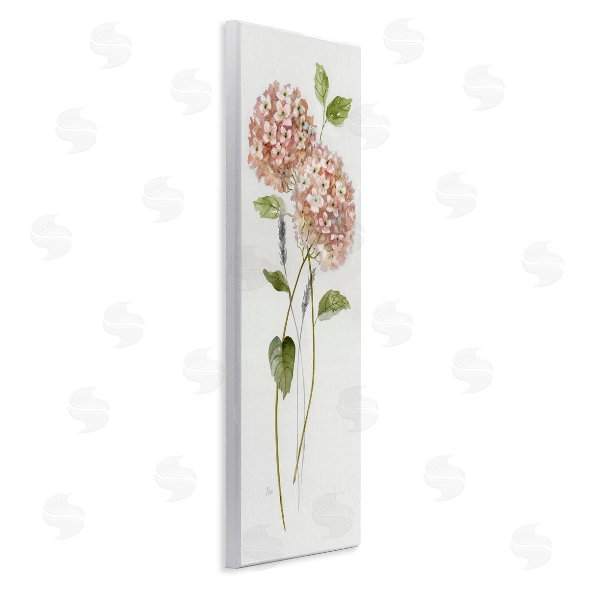 Two Pink Hydrangeas Wood Plaque Wall Art, Home Decor by Nan