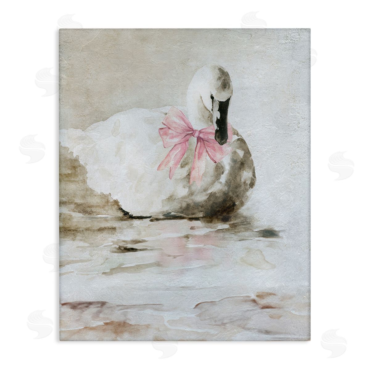 Charming Duck with Pink Bow Canvas Wall Art, Home Decor by Carol Robinson
