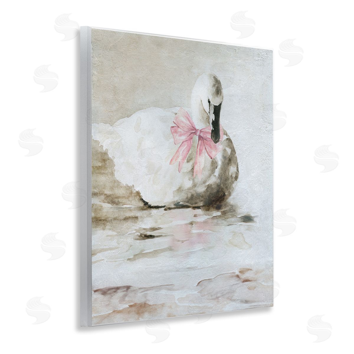 Charming Duck with Pink Bow Wood Plaque Wall Art, Home Decor by Carol Robinson