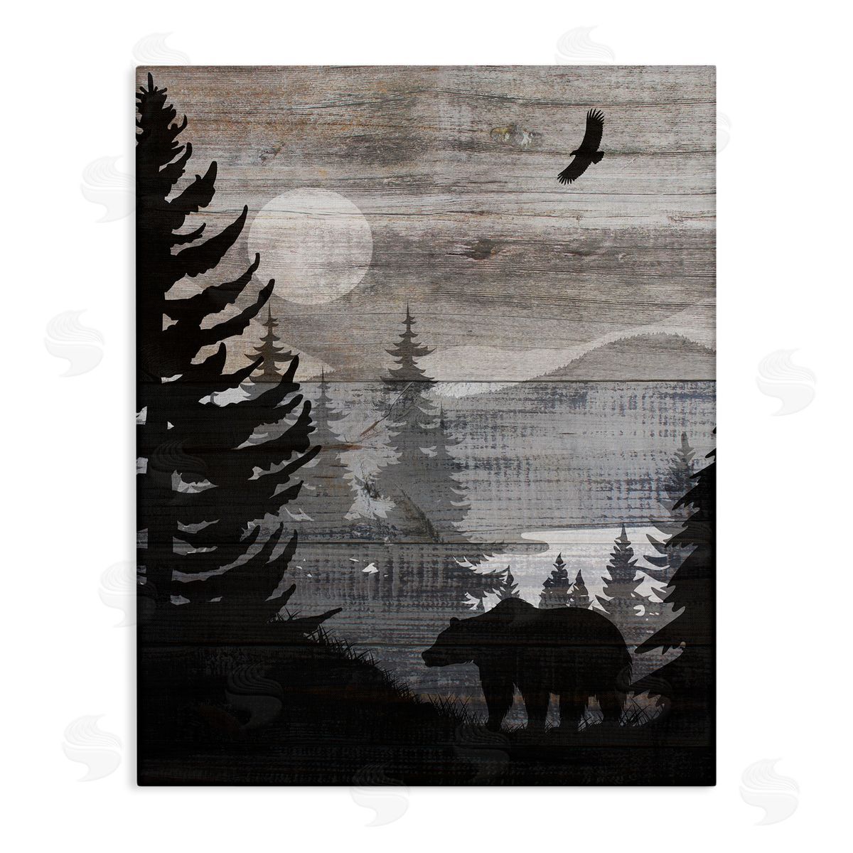 Rustic Woodland Evening Canvas Wall Art, Home Decor by Susan Arnot
