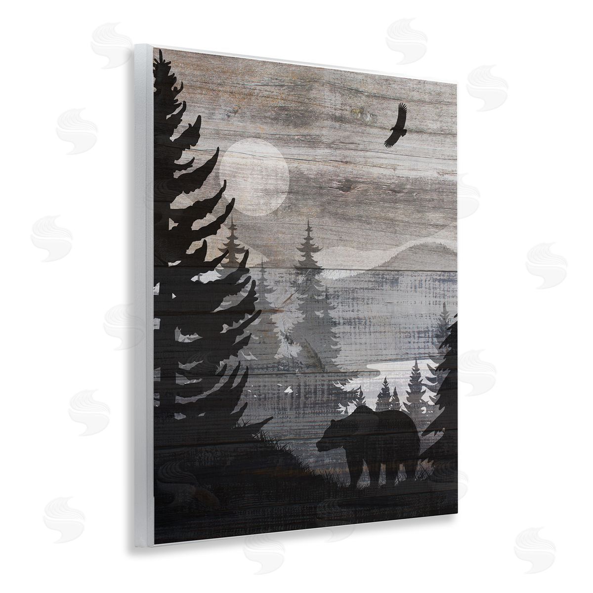 Rustic Woodland Evening Wood Plaque Wall Art, Home Decor by Susan Arnot