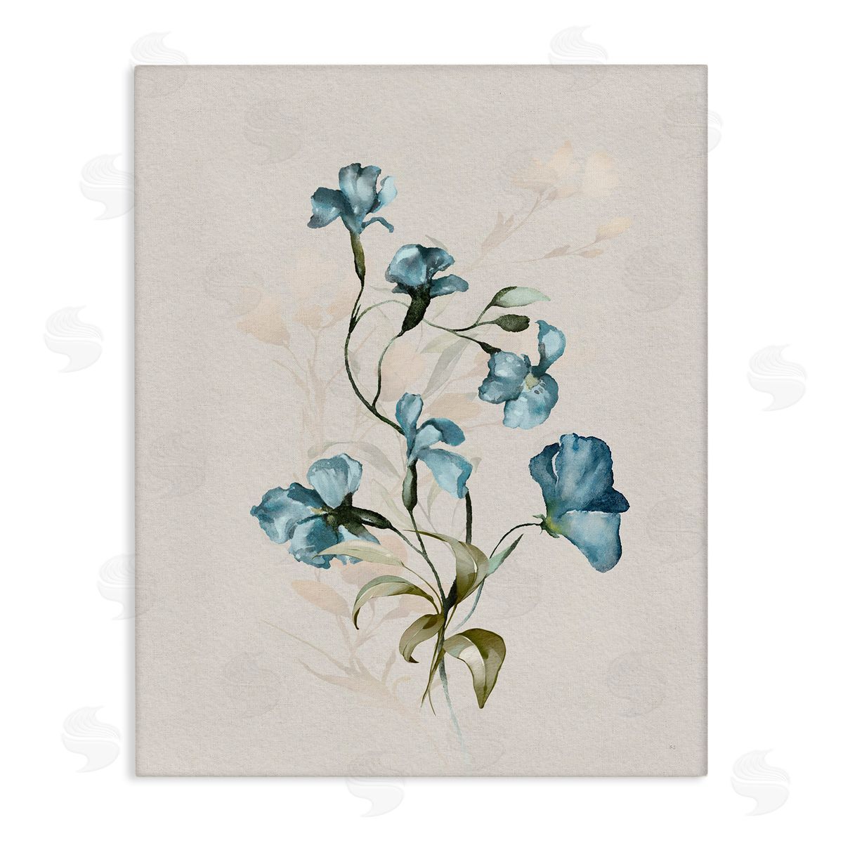Blue Flower Herbs Canvas Wall Art, Home Decor by Susan Jill