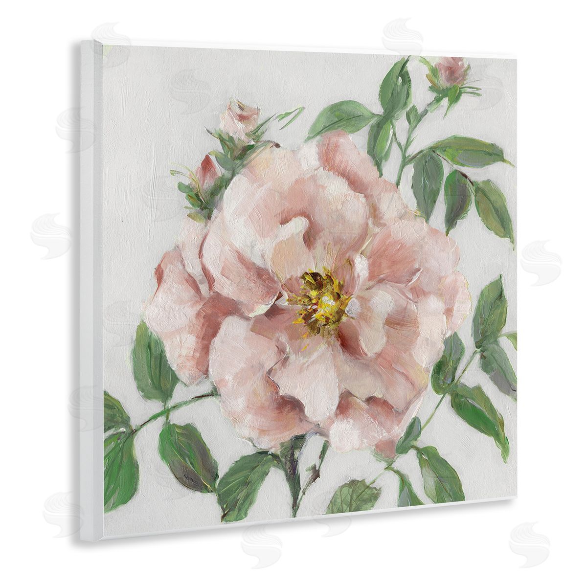 Traditional Single Pink Blossom Wood Plaque Wall Art, Home Decor by Sally Swatland